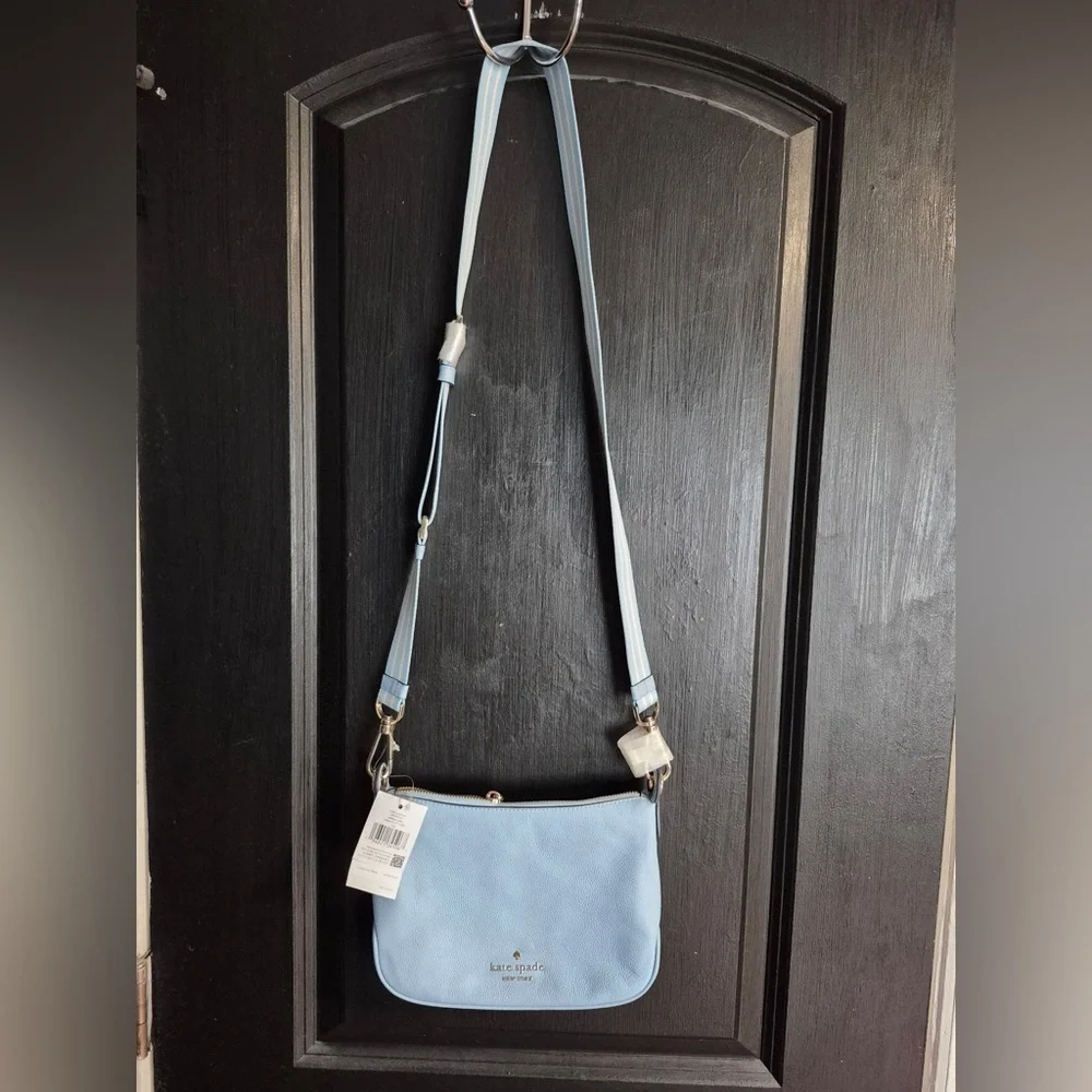 Kate Spade NWT Rosie Small Pebbled Leather Crossbody - Celeste Blue